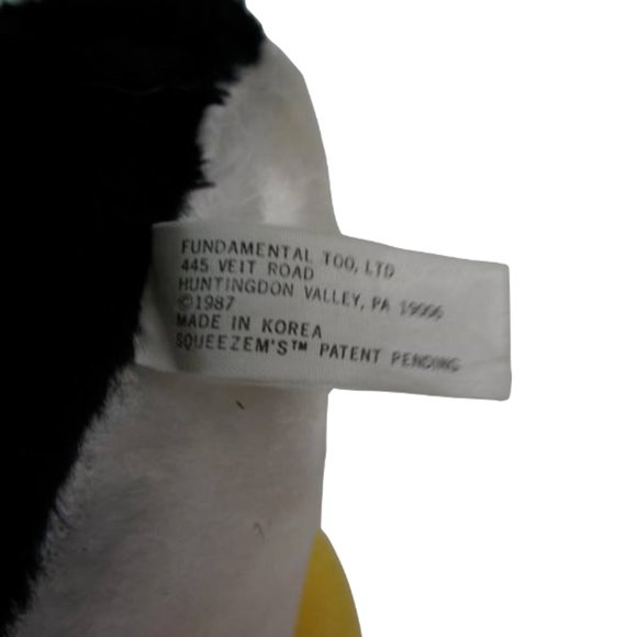 1987 Fundamental Too Squeezem's PENGUIN Plush Stuffed Toy Honks when you Squeeze - Picture 7 of 8